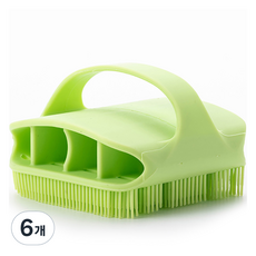 Itgom 潔淨小熊 緻密矽膠身體刷, 綠色, 6個, 1入