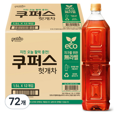 팔도 쿠퍼스 헛개차 무라벨, 1.5L, 72개