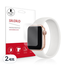 Skoko Apple Watch Real Fit 螢幕保護貼 2片組, 2套, 單一顏色