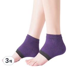 스테디얼 배색 뒷꿈치 갈라짐 케어 반양말 퍼플, 30g, 3개, 2개입