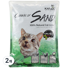 카르마 응고형 퀸오브샌드 고양이모래, 3kg, 2개, 대나무숯