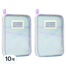 大容量網眼A4文件收納袋, 10個, 紫色