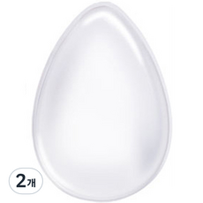 반투명 물방울 실리콘 파데 퍼프, 화이트, 2개