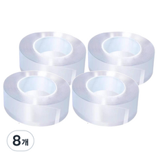 Clear-pick 超強力透明凝膠矽膠雙面膠帶 30mm x 5m, 8個, 透明