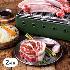 산지직송 한돈 바베큐 통목심 400g + 돈대갈비 600g 세트, 2세트