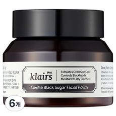 klairs 溫和黑糖臉部拋光磨砂膏, 110g, 6個