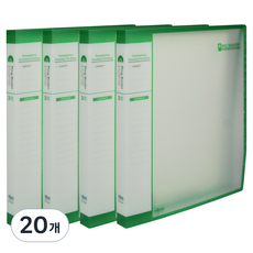 마이다스 PP투명 O링 바인더 3공 민 2cm A4, 녹색, 20개