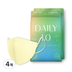 CLA 코리아 데일리 보건 컬러 새부리형 마스크 어린이용 KF94, 25개입, 4개, 옐로우