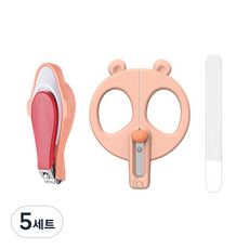 바우마켓 데일리 케어 유아 손톱관리 3종 세트, 핑크, 5세트