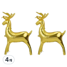 살림온 골드 듀오 후돌프 썰매 풍선 대형, 혼합색상, 4개