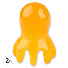 D'BLEAK 全身頭皮經絡按摩器 章魚刮痧, 橘色, 2個