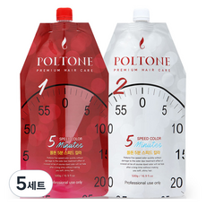 폴톤 5분 스피드 칼라 염모제 1제 500g + 2제 500g 세트, 흑색, 5세트