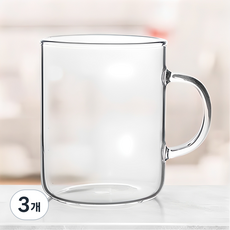 마카 내열유리 머그컵 M04 430ml, 3개