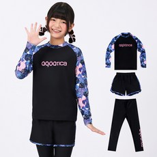 aquatica 兒童用 only one 防曬泳衣 + 水上運動緊身褲 + 短褲套裝 AQAJ3T24001