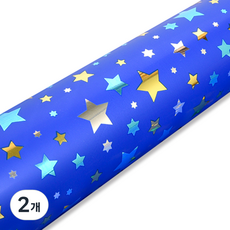 Good given 閃亮星星金屬捲筒包裝紙, 藍色, 2個