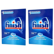finish 洗碗機專用 餐具清潔錠 110顆, 1.76kg, 2盒