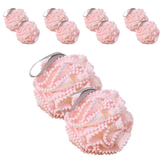 珍珠蕾絲泡泡沐浴球, 1入, 粉紅色, 10個