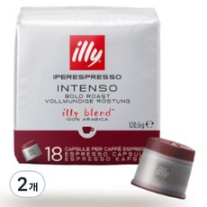 일리 다크 인텐소 볼드 로스트 캡슐 커피, 6.7g, 18개입, 2개