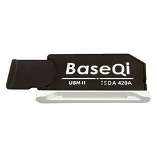BaseQi MacBook Pro 2021系列鋁合金神隱轉接卡 microSD卡套, 支援高速UHS-II規格, 堅固PC材質, 420AS, 銀色, 1個