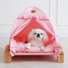 affetto 寵物用可變換軟墊屋, 粉紅圓點, 1個