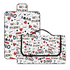 超聲波三層厚防水野餐墊 多種款式可選, 塗鴉字母 白色, 150 x 200cm