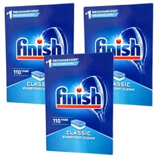 finish 洗碗機專用 餐具清潔錠 110顆, 1.76kg, 3盒