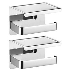 홈바내쓰 호텔식 욕실 무타공 모던 심플 휴지걸이, 실버, 2개