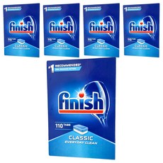 finish 洗碗機專用 餐具清潔錠 110顆, 1.76kg, 5盒