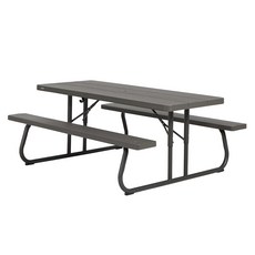 라이프타임 야외 평상 접이식 피크닉 테이블 6인용 고객직접설치, 브라운