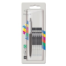 PARKER 派克 Jotter Original Wow Pack 墨水膠墨筆 0.7mm + 5入筆芯, 1套, 黑色