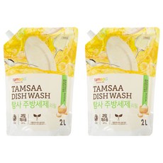 Tamsaa 小蘇打蔬果碗盤清潔液補充包, 2L, 2包