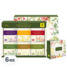 아름드레 유기농 삼각티백 허브차 선물세트, 허브차 6종, 6세트