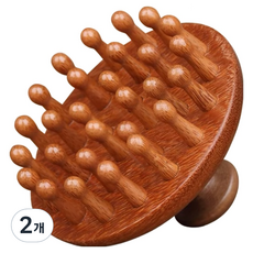 홈셀 두피 바디 원형 박달나무 괄사 7.8 x 6 cm, 2개