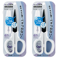 PLUS 普樂士 不沾膠 30度弧線剪刀 SC-175SF, 輕巧耐用, 灰色, 2個