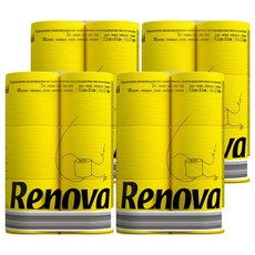 Renova 黑標彩色捲筒衛生紙 黃色, 16.1m, 6捲, 4袋