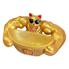 麒麟臂招財貓聚寶盆, 約14*16*28cm