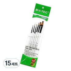 minhwashop 畫筆6件組 UATAT0080, 細筆(175 x 2 mm), 細筆(190 x 3 mm), 細筆(190 x 4 mm), 細筆(200 x 5 mm), 扁刷(200 x 8 mm), 扁刷(205 x 10 mm), 15套