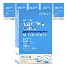 鈣鎂鋅&維他命D複合錠 63g, 60顆, 6個