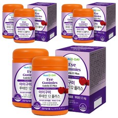 Nutri D-DAY 葉黃素12Plus心型軟糖 藍莓口味, 60顆, 6罐