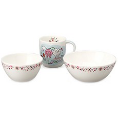 HANKOOK CHINAWARE 印花孩童餐具組, 小豬和綿羊款, 3種餐具(飯碗+湯碗+馬克杯)