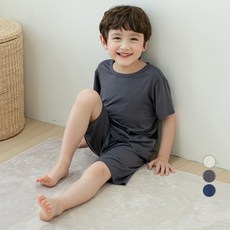롤리트리 아동용 레이온 스판 찰랑 반팔 실내복 상하 세트