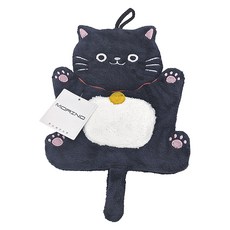 MORINO 摩力諾 造型擦手巾 24 x 35cm 黑金貓, 1條, 1條