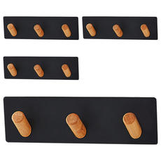 isona 簡約 磁吸式壁掛架/門後掛勾 18.5 x 5.5 x 3.5cm, 黑色, 4個