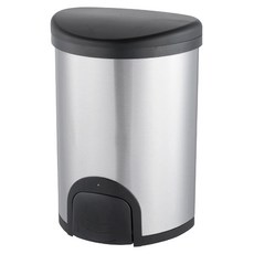 DAY&DAY 日日家居 電子腳觸自動環保桶，半圓12L，#430不鏽鋼桶身, 264 x 237 x 370mm, V1012LH, 1個