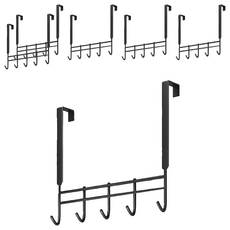 小麥購物 單層 黑色 6個 - 門後掛鉤 牆面收納 鐵製掛勾