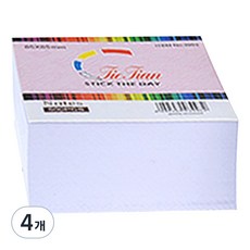 Bluemato 白色便條紙 B6 3993 + 禮品包裝, 白色無紋, 4個, 500張