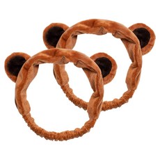 [비건뷰티] 아이듀케어 헤어밴드, 브라운 베어, 2개