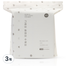 디어커스 원데이 엠보싱 수세미 팩타입, 그레이, 3개, 100개
