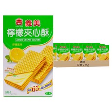 義美 夾心酥 檸檬風味 3包入, 75g, 12盒