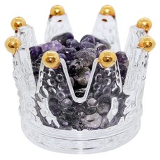 O'Pretty 歐沛媞 天然水晶擴香石約100g 手工皇冠玻璃容器 (5x6cm), 1組